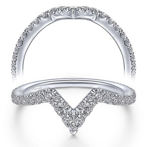 Taryn 14 Karat White Gold Matching Curved Wedding Band TW14616R4W44JJ
