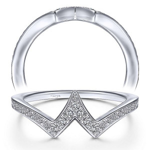 Taryn 14 Karat White Gold Matching Curved Wedding Band TW14617R6W44JJ