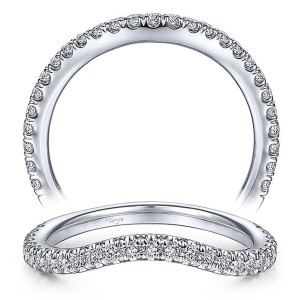 Taryn 14 Karat White Gold Matching Curved Wedding Band TW14628R4W44JJ
