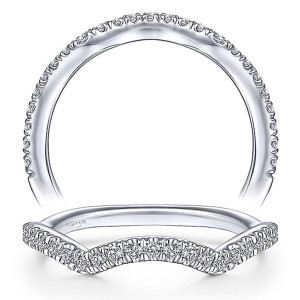 Taryn 14 Karat White Gold Matching Curved Wedding Band TW14663R3W44JJ