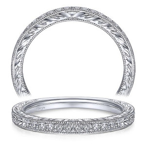 Taryn 14 Karat White Gold Matching Straight Wedding Band TW14765R3W44JJ