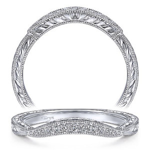 Taryn 14 Karat White Gold Matching Curved Wedding Band TW14768R3W44JJ