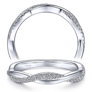 Taryn 14 Karat White Gold Matching Curved Wedding Band TW14922R0W44JJ