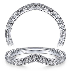Taryn 14 Karat White Gold Matching Curved Wedding Band TW14961R3W44JJ