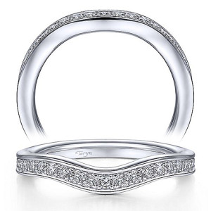 Taryn 14 Karat White Gold Matching Curved Wedding Band TW14966R8W44JJ