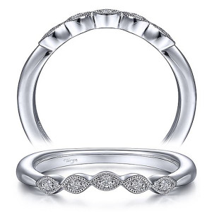 Taryn 14 Karat White Gold Matching Curved Wedding Band TW15188R4W44JJ