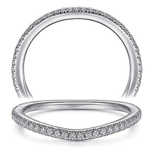 Taryn 14 Karat White Gold Matching Curved Wedding Band TW15214R4W44JJ