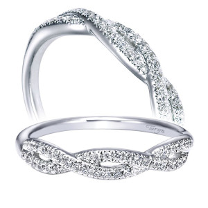 Taryn 14 Karat White Gold Round Curved Wedding Band TW4029W44JJ