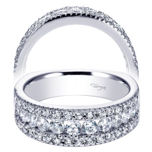 Taryn 14 Karat White Gold Round Straight Wedding Band TW4254W44JJ
