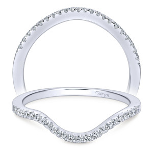 Taryn 14 Karat White Gold Round Curved Wedding Band TW5330W44JJ