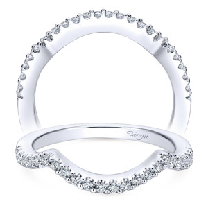 Taryn 14 Karat White Gold Round Curved Wedding Band TW5798W44JJ