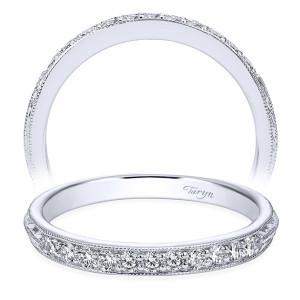 Taryn 14 Karat White Gold Round Straight Wedding Band TW6707W44JJ