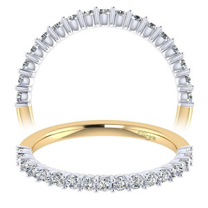 Taryn 14 Karat Yellow/White Gold Straight Wedding Band TW7499M44JJ