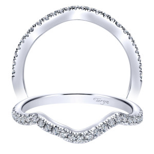 Taryn 14 Karat White Gold Round Curved Wedding Band TW8733W44JJ