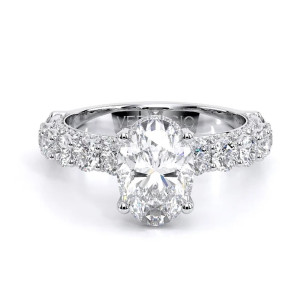 Verragio Couture-0489OV30 14 Karat engagement ring, white metal engagement ring with oval centre, front view