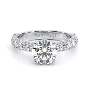 Verragio Couture-0489R25 14 Karat engagement ring, white metal engagement ring with round centre, front view