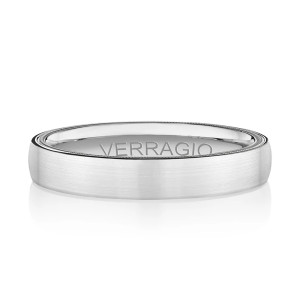 Verragio VW-4001 Platinum men's wedding band, with satin finish and beaded edges