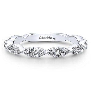 Gabriel 14 Karat White Gold Matching Wedding Band WB12199R6W44JJ