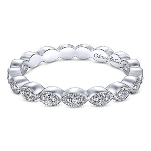 Gabriel 14 Karat White Gold Matching Wedding Band WB13910R4W44JJ
