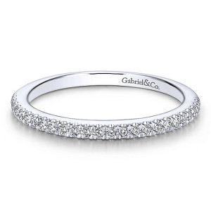 Gabriel 14 Karat White Gold Matching Wedding Band WB14050R4W44JJ