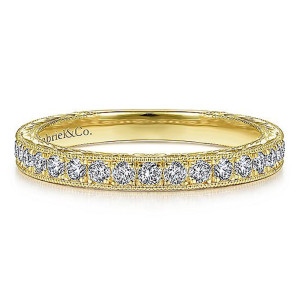 Gabriel 14 Karat Yellow Gold Straight Wedding Band WB14770R4Y44JJ