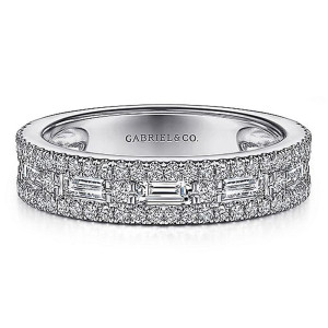 Gabriel 14 Karat White Gold Matching Wedding Band WB15175R4W44JJ