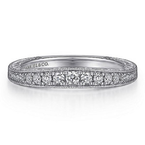 Gabriel 14 Karat White Gold Matching Wedding Band WB15587R4W44JJ