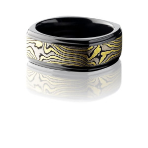 Lashbrook Z8.5FGESQ15/M18KY14KWSS ACID-BEAD-POLISH Zirconium Wedding Ring or Band