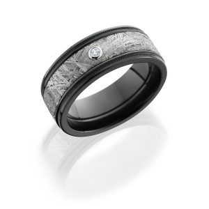 Lashbrook Z8.5FGEW2UMIL15/METEORDIA.05B POLISH Meteorite Wedding Ring or Band