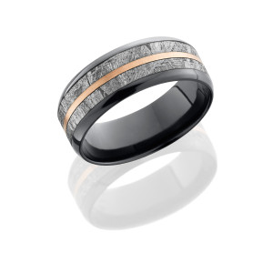 Lashbrook Z8B15/METEORITE11/14KR POLISH Meteorite Wedding Ring or Band