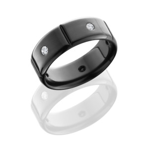 Lashbrook Z8B5SEGDIA5X.06F POLISH Zirconium Wedding Ring or Band