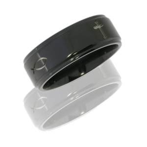 Lashbrook Z8FGE/2X2F POLISH Zirconium Wedding Ring or Band
