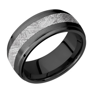 Lashbrook Z9DGE14/METEORITE Zirconium Wedding Ring or Band