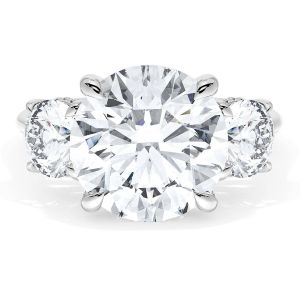 41227RD11W top view, round brilliant center with round side stones in white gold