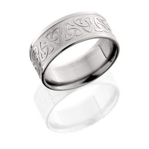 Lashbrook 9FTRINITYU BEAD-POLISH Titanium Wedding Ring or Band