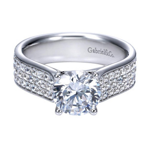 Gabriel 14 Karat Contemporary Engagement Ring ER8184W44JJ
