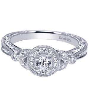 Gabriel 14 Karat Victorian Engagement Ring ER98711W44JJ