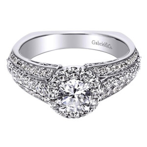 Gabriel 14 Karat Contemporary Engagement Ring ER96101W44JJ
