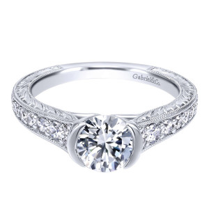 Gabriel 14 Karat Victorian Engagement Ring ER10294W44JJ