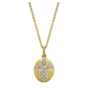 Gabriel Fashion 14 Karat Faith Cross Necklace NK4694Y45JJ