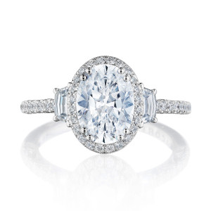 Tacori 269217OV Platinum Dantela Engagement Ring