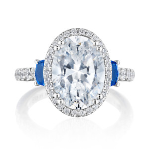 Tacori 269322OV125X9BSW 18 Karat Dantela Blue Sapphire Engagement Ring