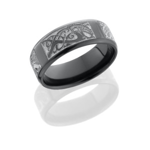Lashbrook Z8B/WLCVSERPENTS POLISH Zirconium Wedding Ring or Band