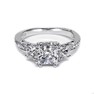 Tacori Platinum Dantela Engagement Ring 2622PRSMP
