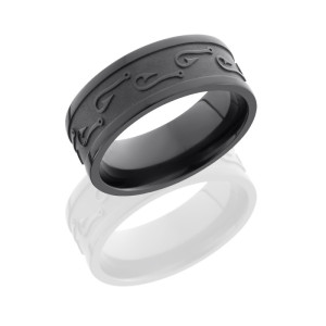 Lashbrook Z8FFISHHOOKS2 BEAD-POLISH Zirconium Wedding Ring or Band