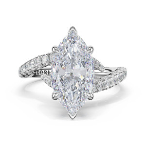 Tacori 473MQ145X75W 18 Karat Petite Crescent Engagement Ring