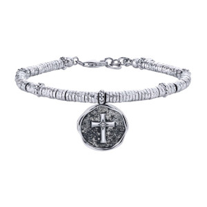 Gabriel Fashion Silver Two-Tone Byblos Charm Bracelet TB3645MXJWS
