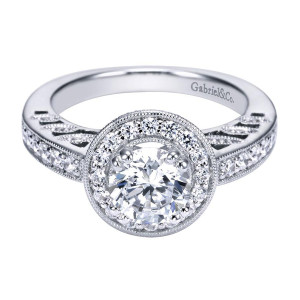Gabriel 14 Karat Victorian Engagement Ring ER3857W44JJ