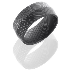 Lashbrook D10P Acid Damascus Steel Wedding Ring or Band