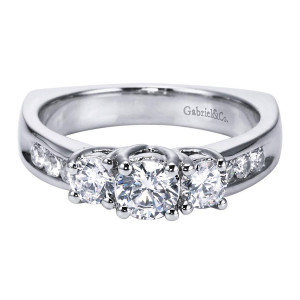 Gabriel 14 Karat Contemporary Engagement Ring ER95418W44JJ
